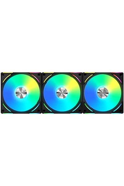 Lian Li Uni Fan AL120 V2 Triple Pack Black 120mm with Controller - High Performance PWM Adjustable R