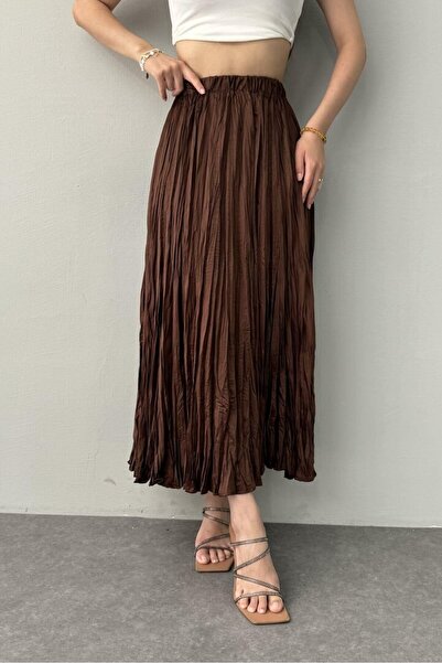 FA Butiq Women's Brown Crash Skirt