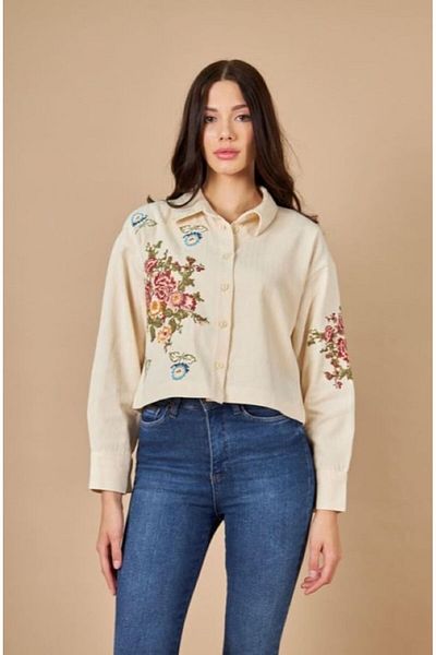boutich Women's Canvas Embroidered Jacket