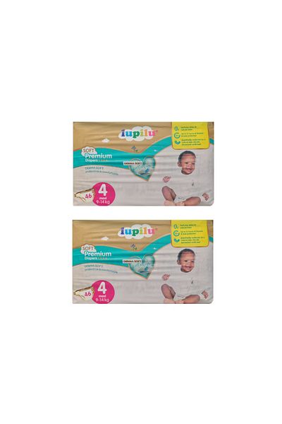 lupilu Derma Soft Premium Diapers, Size 4, 9-14 kg, 92 pieces