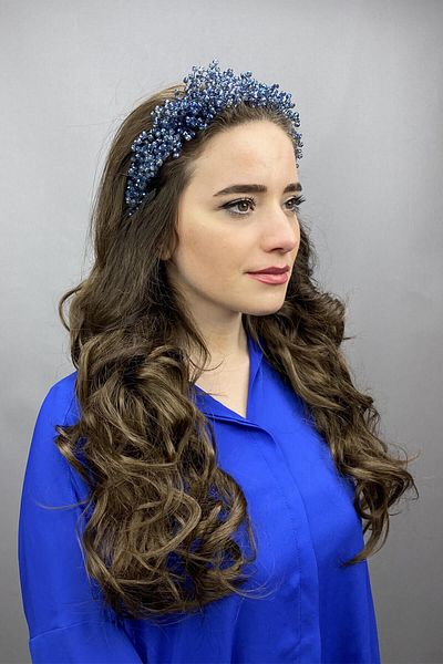 Hayalperest boncuk Midnight Blue Pollux Crystal Stone Henna and Bridal Crown