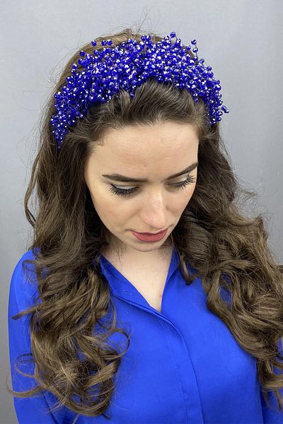 Hayalperest boncuk Blue Pollux Crystal Stone Henna and Bridal Crown