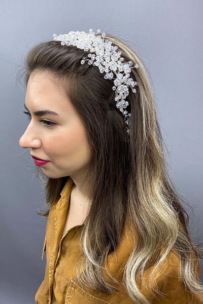 Hayalperest boncuk Accesoriu pentru păr de mireasă cu cristal asiatic