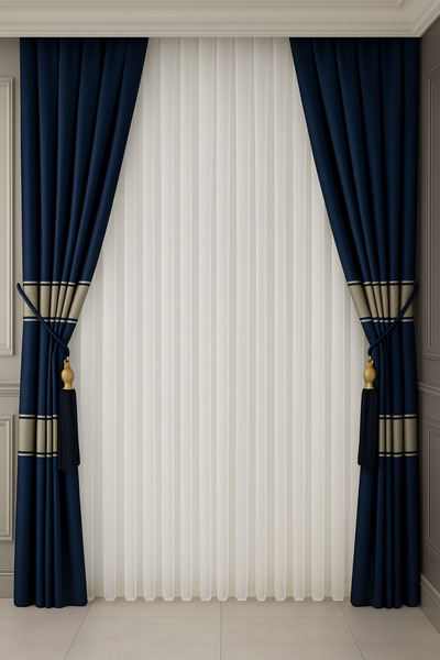 Emuz Kaliteli Kalın Bambu Tül 1 / 3 Sık Pileli Kırışmaz Ütü İstemez Fon, Tül, Perde, Blackout