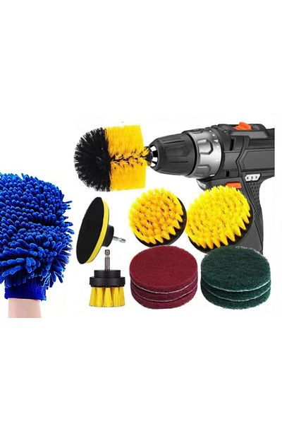 divendi-ro Set of microfiber sponges and microfiber brushes for washing and polishing