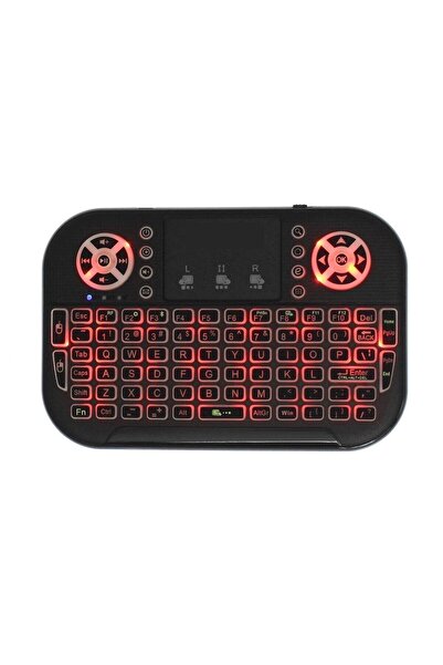 divendi-ro Mini Wireless Keyboard with Touchpad, RGB Illuminated, Compact, 2.4Ghz, USB Rechargeable - Black
