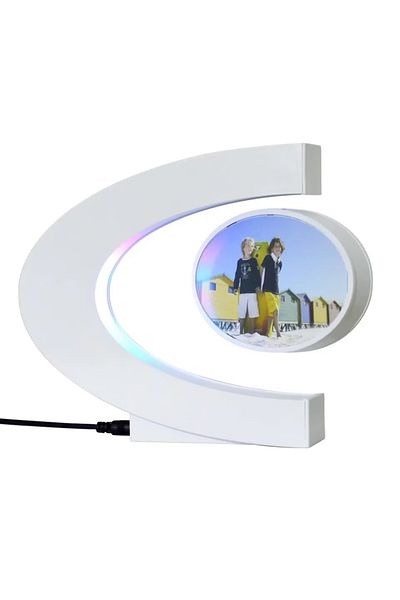 divendi-ro Floating photo frame with RGB illumination, photo frame/ambient light glass - White