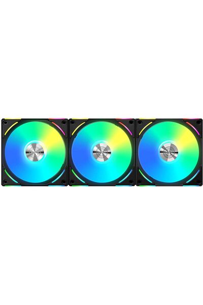 Lian Li Uni Fan AL120 V2 Triple Pack Black 120mm with Controller - High Performance PWM Adjustable R
