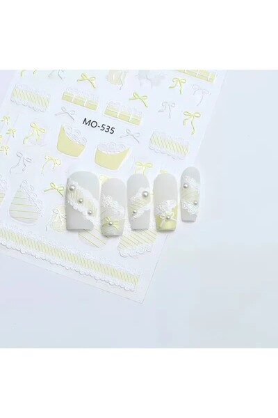 Hediyepro Mutlu Etmek Kolay 3D Kabartmalı Suya Dayanıklı Tırnak Sticker- Nail...