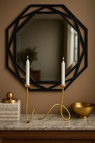 fromro Свещник Aria, матово злато