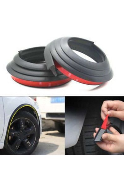 DELUXETUNING Exterior Ornamente aripa auto Protectie aripa auto din cauciuc, 4 bucati x 1,50 m, latime 2 cm, cali