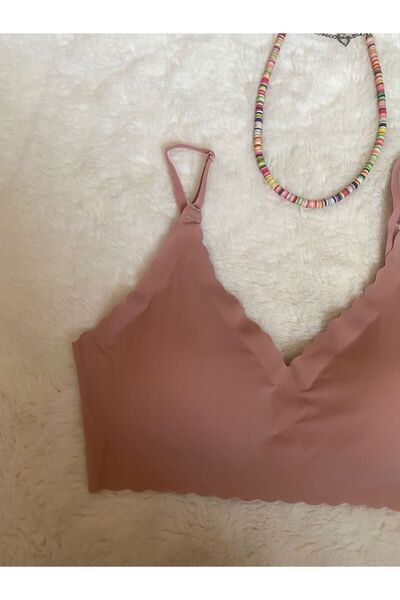 İltena Laser Cut, Comb Trim Adjustable Strap Seamless T-Shirt Bra