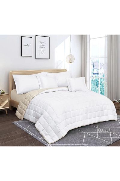 SHEDEA Summer Plain Microfiber Double Bedspread 6 Pieces Quilt Size 250x230 cm