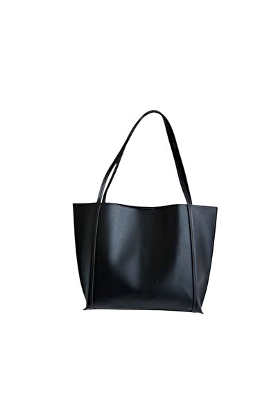 OEM Τσάντα ώμου με απλό και μινιμαλιστικό σχεδιασμό, μεγάλη χωρητικότητα - Μαύρη