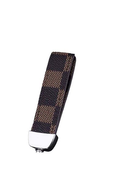OEM Breloc Elegant Din Piele Autentica, Bentita Pentru Chei Cu Catarama. Maro Inchis Cu Maro Deschi