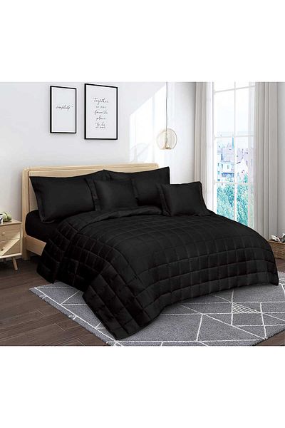 SHEDEA Summer Plain Microfiber Double Bedspread 6 Pieces Quilt Size 250x230 cm