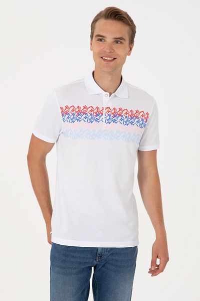 U.S. Polo Assn. Men's Regular Fit Red Polo Neck T-Shirt 50299819-Vr213