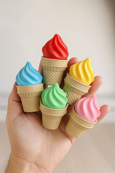 expres hediye Ice Cream Keychain, 5 Pieces Keychains in the Shape of Ice Cream