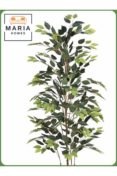 MARIA HOMES Artificial Ficus Tree 170 cm – Decorative Indoor Plant with Gray Pot