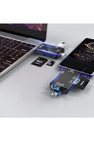 Welora Cititor de carduri de memorie SD, MicroSD/TF cu USB, USB Tip-C 3.1, Micro USB - Alb