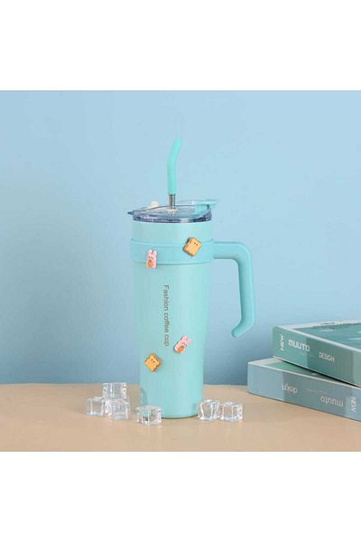 ماركة غير محددة Stainless steel mug 40 oz 1200 ml with stickers