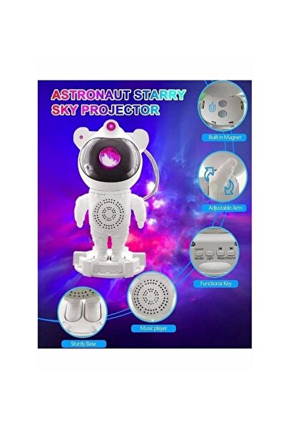 Genel Markalar Astronot Projektör Bluetooth Hoparlör Yıldız Işıklı Galaksi Sa...