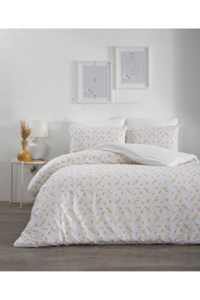 Sheri Home Lastikli Çarşaflı Nevresim Takımı Çift Kişilik Garden BEYAZ
