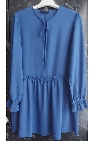 Dagü Design Women's Blue Tunic with Ruffles