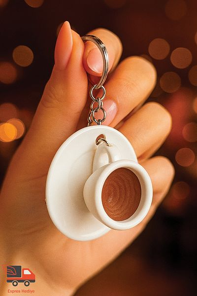 expres hediye Turkish Coffee Cup Keychain