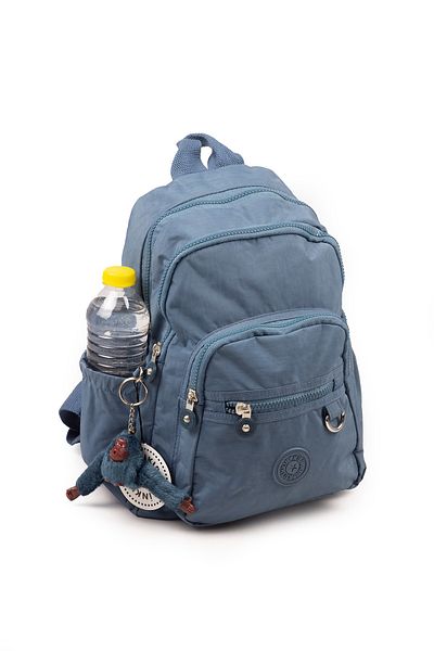 İMAKS Rucsac de zi cu mai multe compartimente pentru femei, din țesătură impermeabilă, mărime mică, Crinkle / Clinkir, albastru 8318