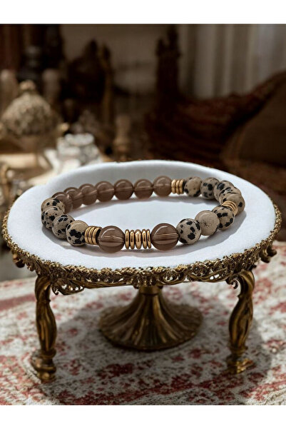 ms denis "سحر الطبيعة: سوار فريد من نوعه مصمم مع جاسبر الدلماسي والكوارتز الدخاني والهيماتيت الذهبي"