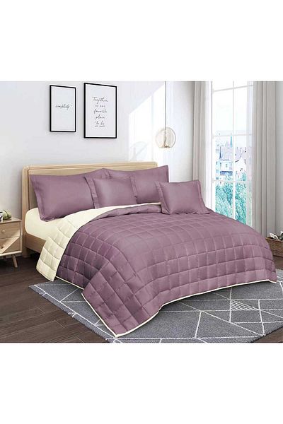 SHEDEA Summer Plain Microfiber Double Bedspread 6 Pieces Quilt Size 250x230 cm