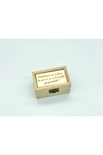 OEM Cutie verighete gravata pentru nunta, model mire/mireasa, forma dreptunghiulara, 9x5x5.5 cm