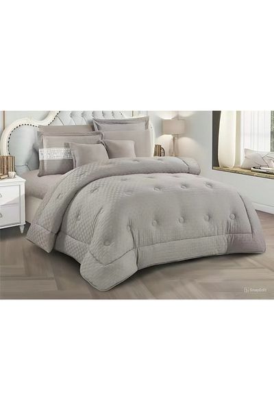 XI DUO King Size Double Duvet Cover Set, Durable Soft Fabric, Modern Pattern, 8 Pieces, 240*260 cm
