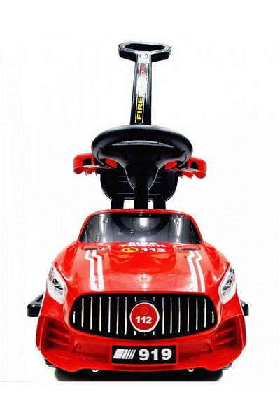 divendi-ro Cărucior preșcolar pentru copii de la 12 luni +, model foc, călărit, cu mâner pentru părinți, Baby Mix, roșu