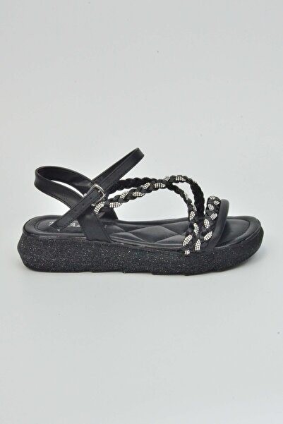 Beyazıt Stoned Braided Strap Buckle Sandals 120
