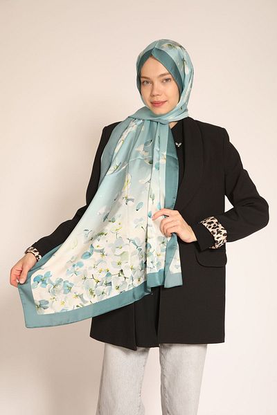 BERCHEM SCARF Akel Double Sided Floral Patterned Soft Shawl