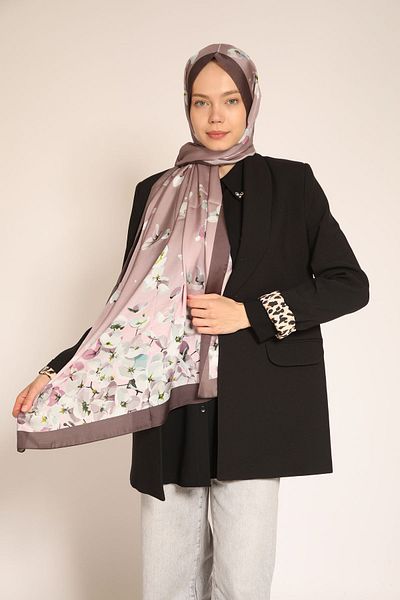BERCHEM SCARF Akel Double Sided Floral Patterned Soft Shawl