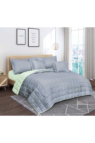 SHEDEA Summer Plain Microfiber Double Bedspread 6 Pieces Quilt Size 250x230 cm