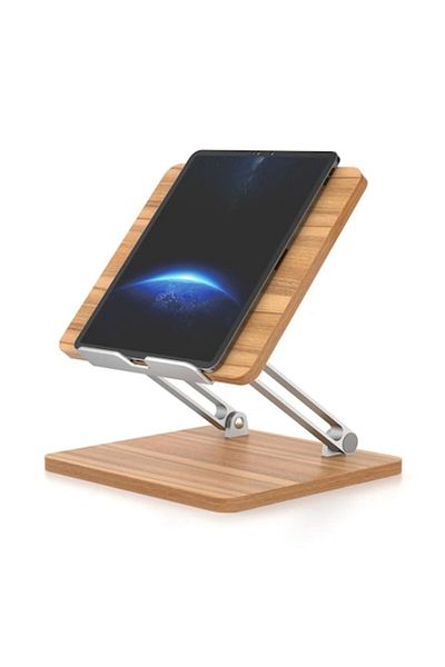 iDock Elegance Tablet and Laptop Stand, 7-13 inch, Adjustable, Aluminum and Bamboo