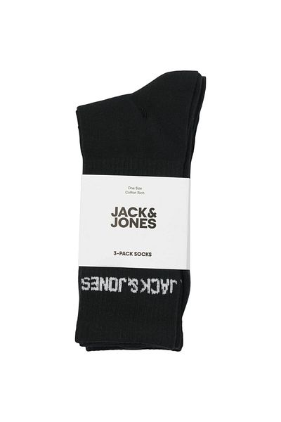 Jack & Jones Κάλτσες Τένις JACK & JONES Melvin 3 ζευγάρια - 12260083-Μαύρο