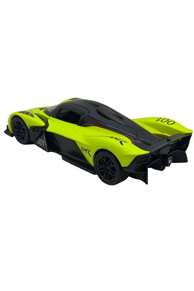 JPT Aston Martin Valkyrie 1:32 model, Die-Cast replica with folding doors, neon green color