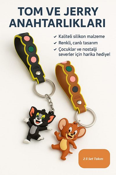 Uzs pace Tom and Jerry Keychain Cute Cartoon Bag Keychain Car Key