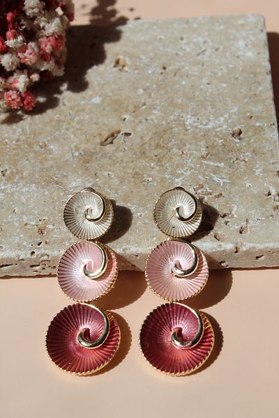 Luvix Design 3 Layer Spiral Form Color Transition Dangle Bijoux Earrings