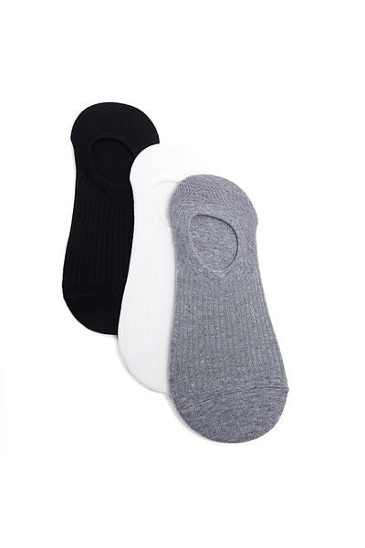 R&B White PO3 MENS FOOTLINER SOCKS