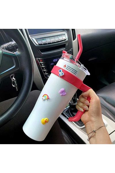 ماركة غير محددة Stainless steel mug 40 oz 1200 ml with stickers
