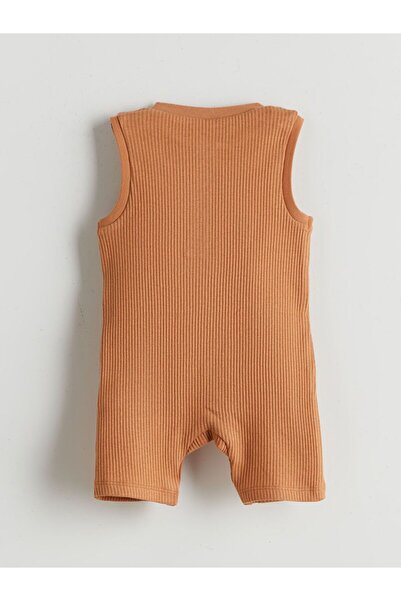 LC Waikiki Lcw Baby Crew Neck Baby Boy Ribbed Knit Jumpsuit 2-Pack