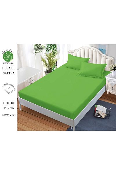 FIONNA.RO Elasticated Duvet Cover and Pillowcases in Finet UNI 180x200cm - Pistachio Green