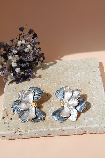 Luvix Design Colorful Big Flower Form Bijoux Earrings