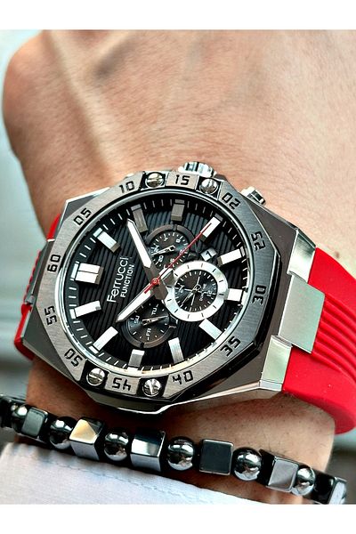 Ferrucci Original Design Watch with Functional Silicone Cord Men's Wristwatch Bracelet Gift